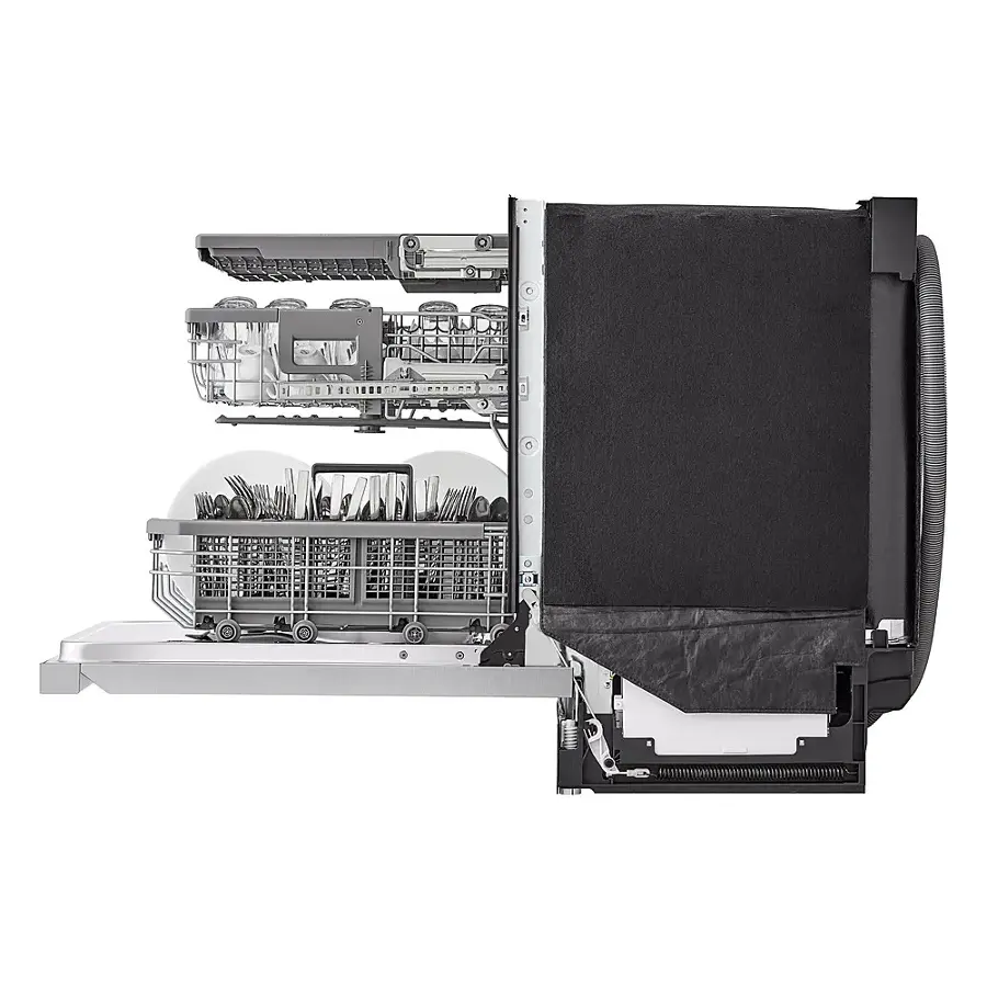 Alt View 25. LG - 24" Top Control Smart Built-In Stainless Steel Tub Dishwasher with 3rd Rack, QuadWash Pro and 42dba - PrintProof Stainless steel.