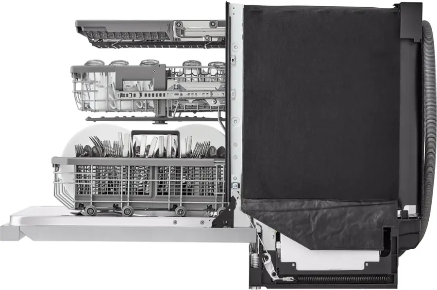 Alt View 26. LG - 24" Top Control Smart Built-In Stainless Steel Tub Dishwasher with 3rd Rack, QuadWash Pro and 42dba - PrintProof Stainless steel.