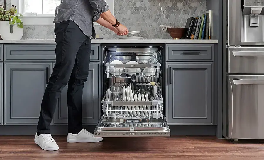 Alt View 29. LG - 24" Top Control Smart Built-In Stainless Steel Tub Dishwasher with 3rd Rack, QuadWash Pro and 42dba - PrintProof Stainless steel.