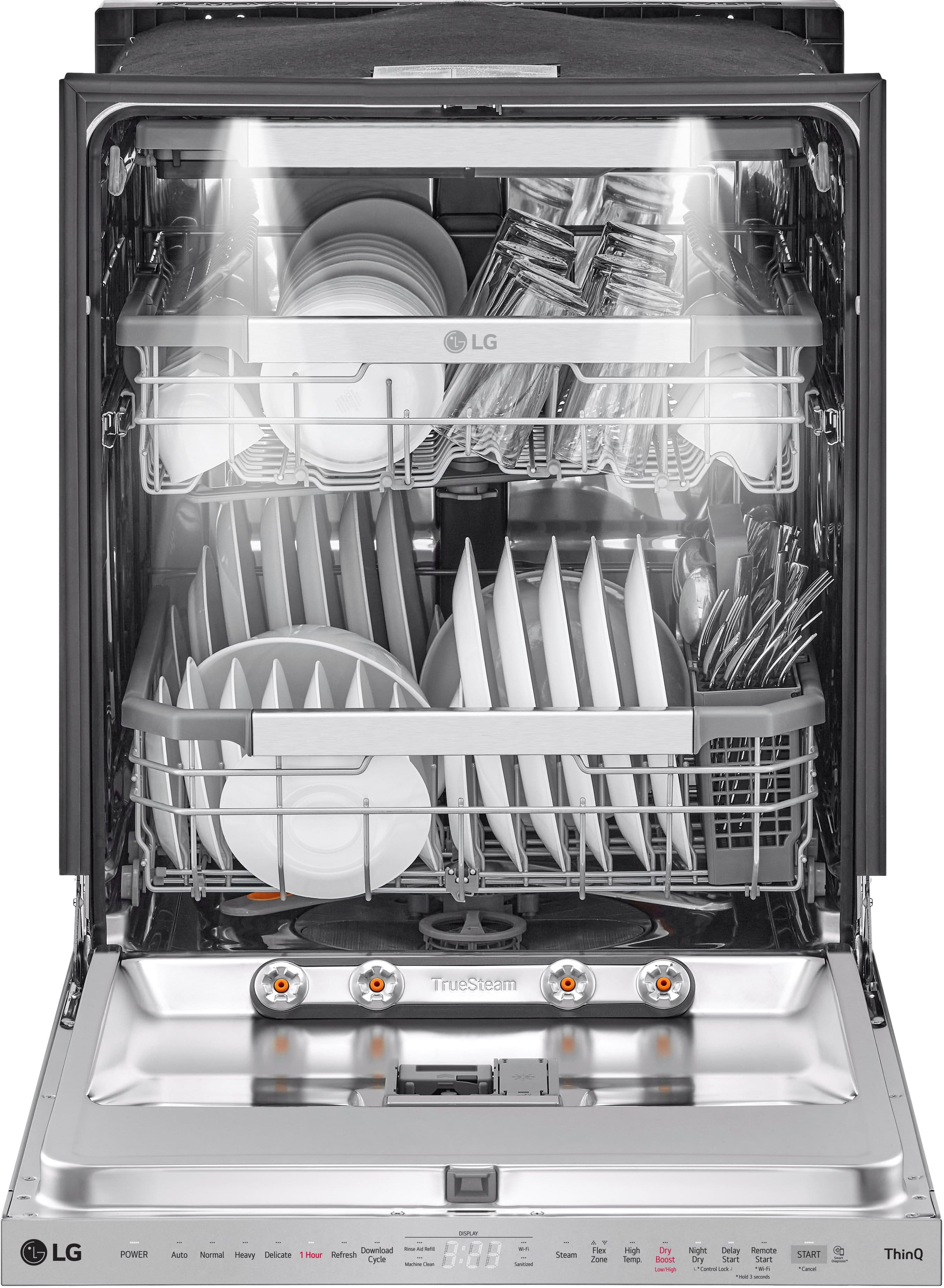 Alt View 19. LG - 24" Top Control Smart Built-In Stainless Steel Tub Dishwasher with 3rd Rack, QuadWash Pro and 42dba - PrintProof Stainless steel.
