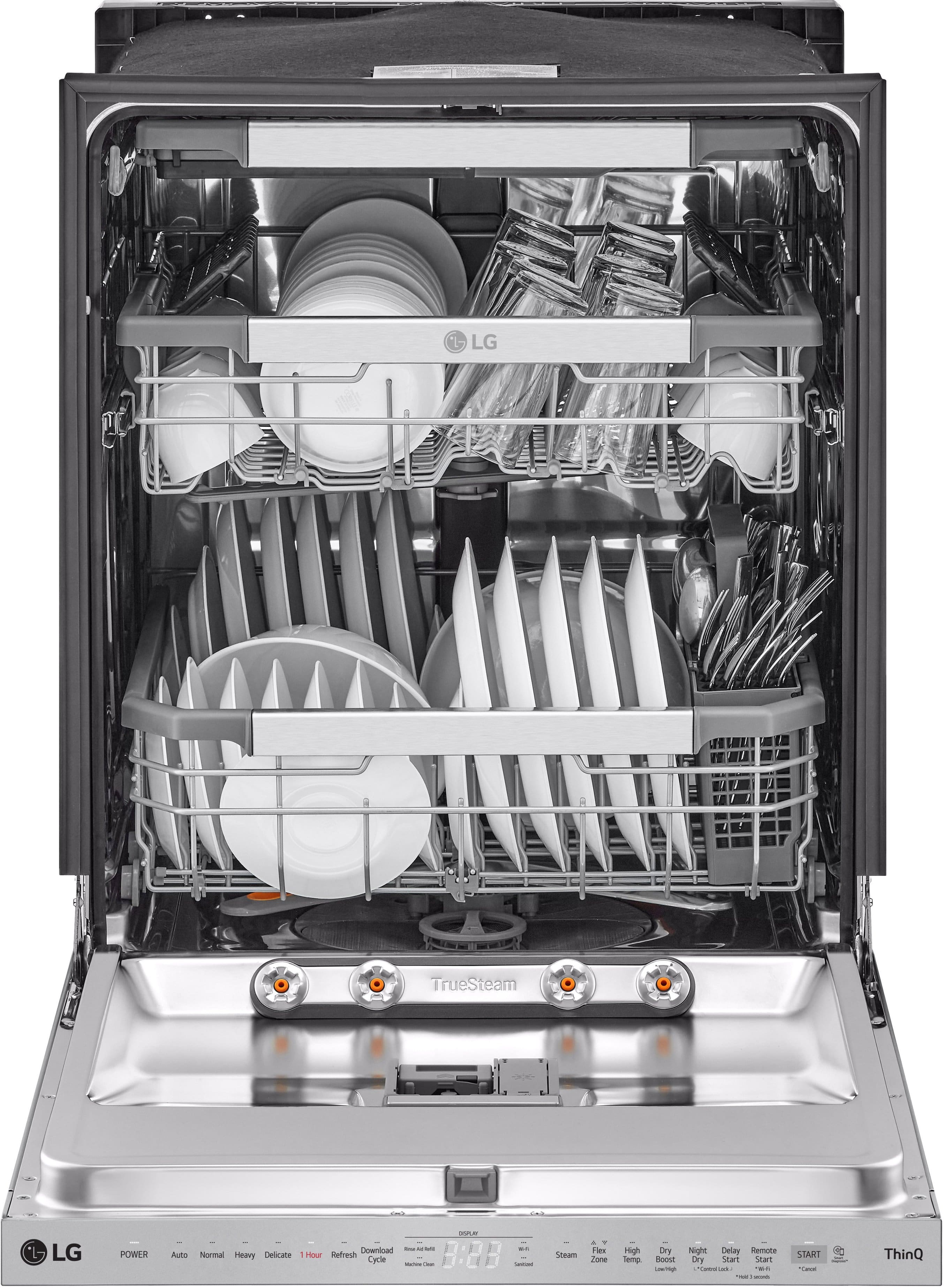 Alt View 13. LG - 24" Top Control Smart Built-In Stainless Steel Tub Dishwasher with 3rd Rack, QuadWash Pro and 42dba - PrintProof Stainless steel.