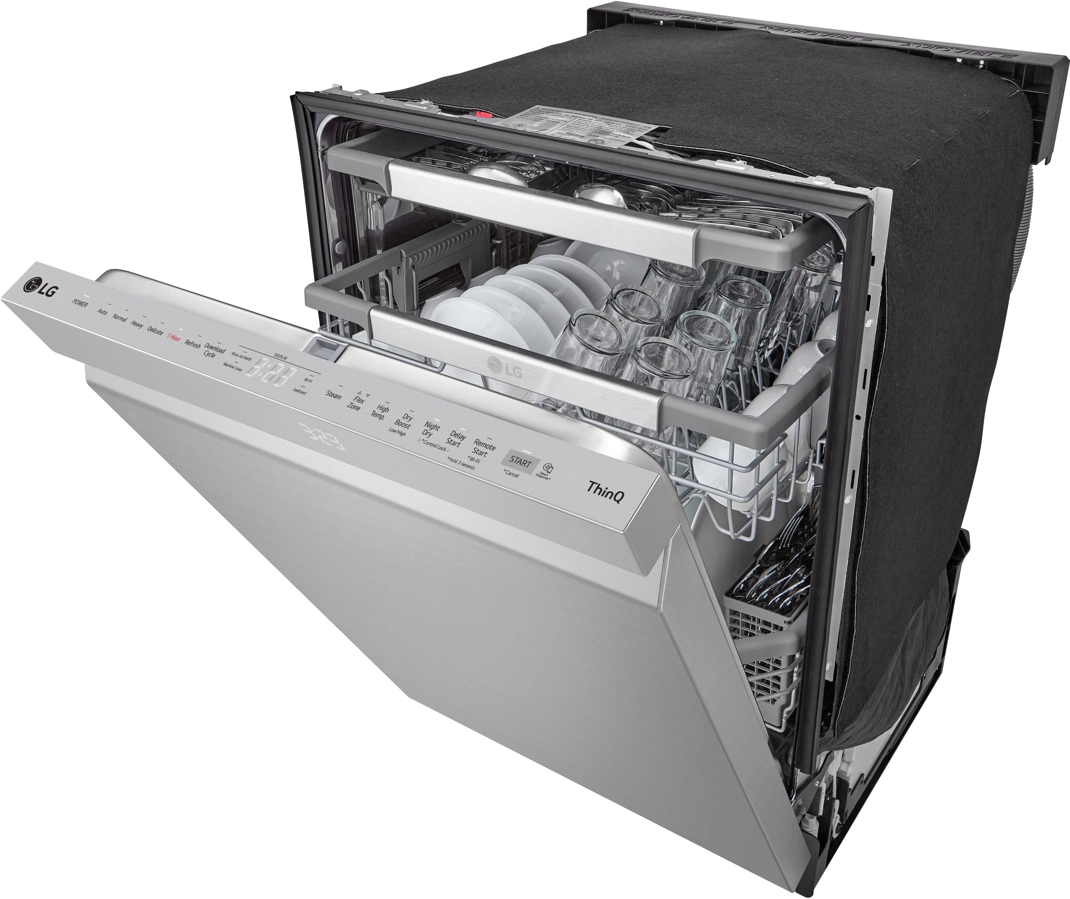 Alt View 11. LG - 24" Top Control Smart Built-In Stainless Steel Tub Dishwasher with 3rd Rack, QuadWash Pro and 42dba - PrintProof Stainless steel.