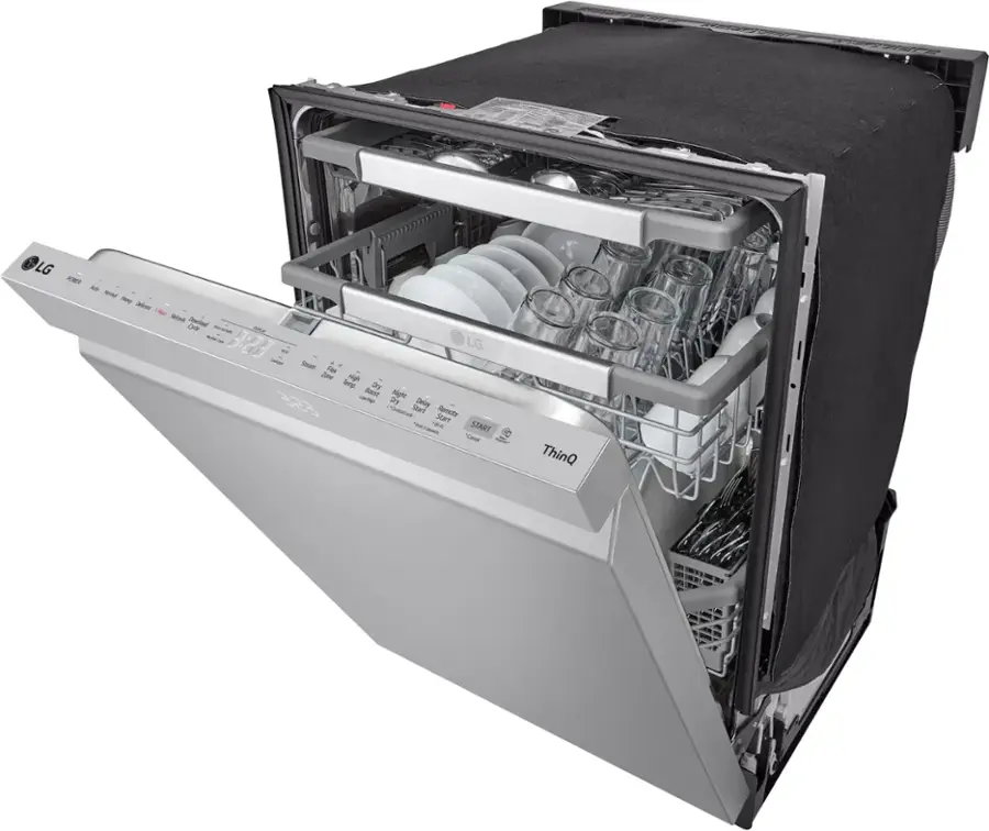 Alt View 11. LG - 24" Top Control Smart Built-In Stainless Steel Tub Dishwasher with 3rd Rack, QuadWash Pro and 42dba - PrintProof Stainless steel.