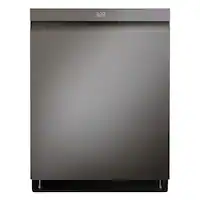 LG - 24" Top Control Smart Built-In Stainless Steel Tub Dishwasher with 3rd Rack, QuadWash Pro and 42dba - Black Stainless Steel - Front_Zoom