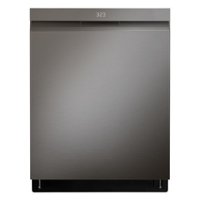 LG - 24" Top Control Smart Built-In Stainless Steel Tub Dishwasher with 3rd Rack, QuadWash Pro and 42dba - PrintProof Black Stainless steel - Front_Zoom