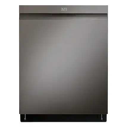Front. LG - 24" Top Control Smart Built-In Stainless Steel Tub Dishwasher with 3rd Rack, QuadWash Pro and 42dba - PrintProof Black Stainless steel.