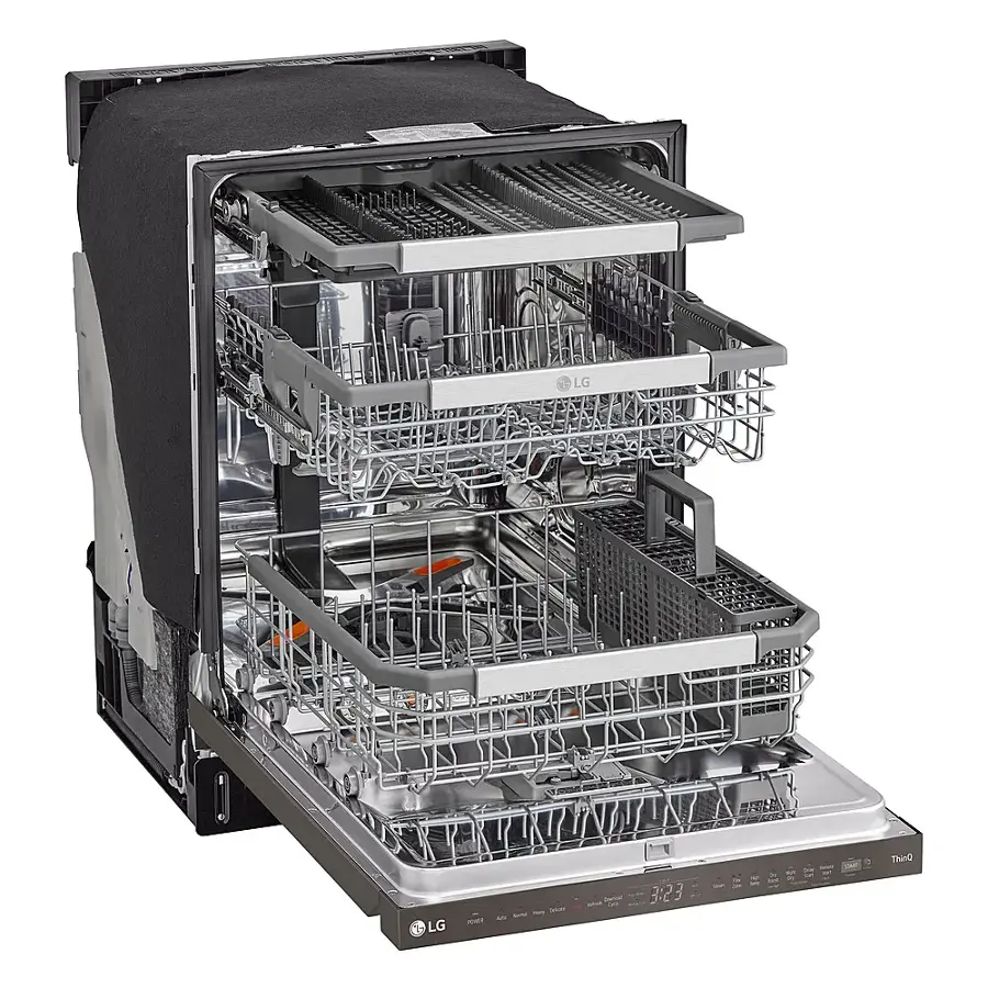 Alt View 19. LG - 24" Top Control Smart Built-In Stainless Steel Tub Dishwasher with 3rd Rack, QuadWash Pro and 42dba - PrintProof Black Stainless steel.