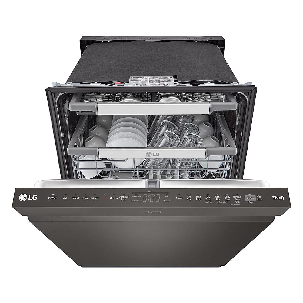 Alt View 23. LG - 24" Top Control Smart Built-In Stainless Steel Tub Dishwasher with 3rd Rack, QuadWash Pro and 42dba - PrintProof Black Stainless steel.