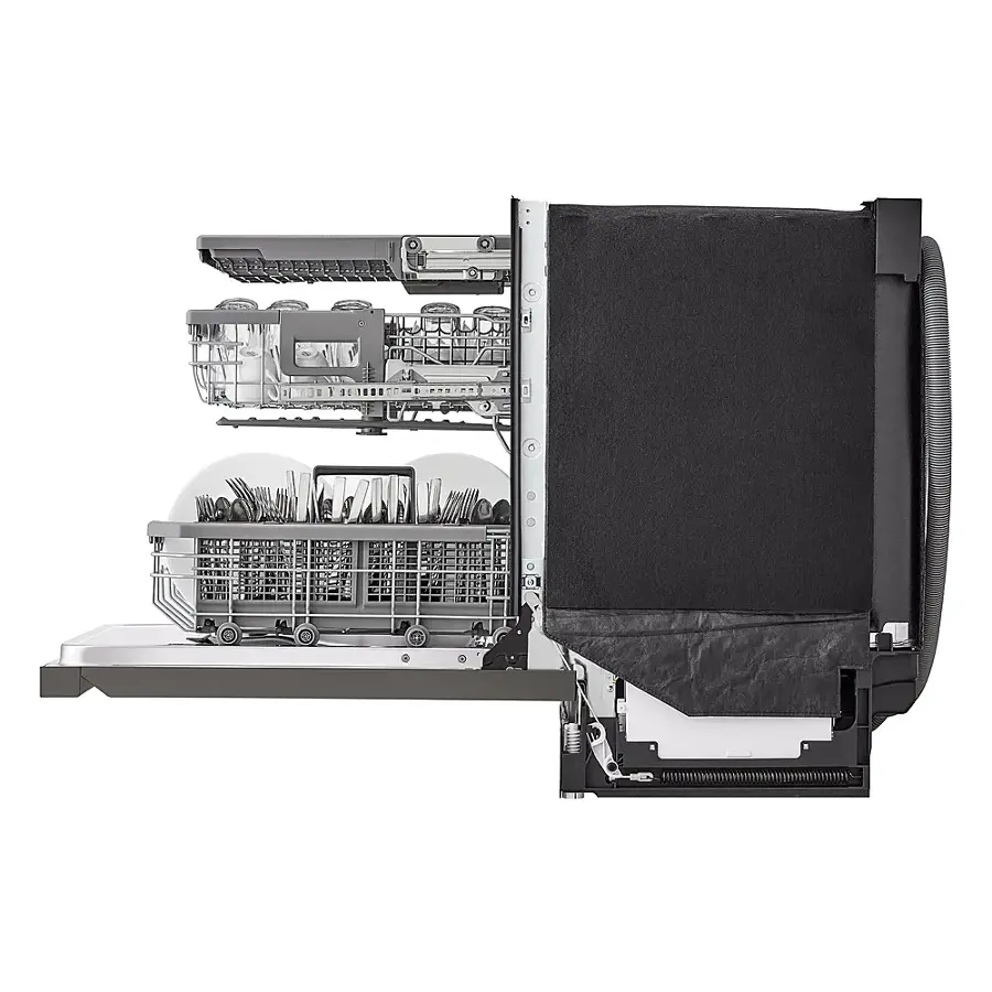 Alt View 29. LG - 24" Top Control Smart Built-In Stainless Steel Tub Dishwasher with 3rd Rack, QuadWash Pro and 42dba - PrintProof Black Stainless steel.