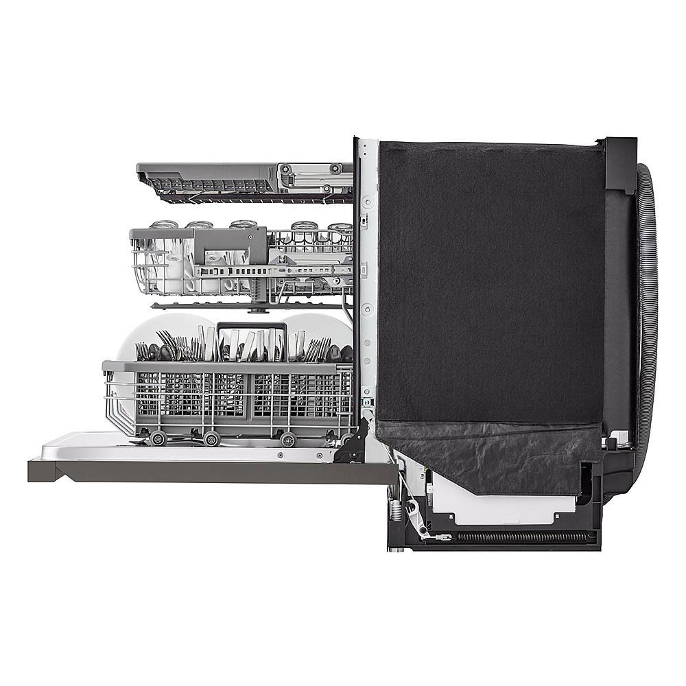 Alt View 30. LG - 24" Top Control Smart Built-In Stainless Steel Tub Dishwasher with 3rd Rack, QuadWash Pro and 42dba - PrintProof Black Stainless steel.