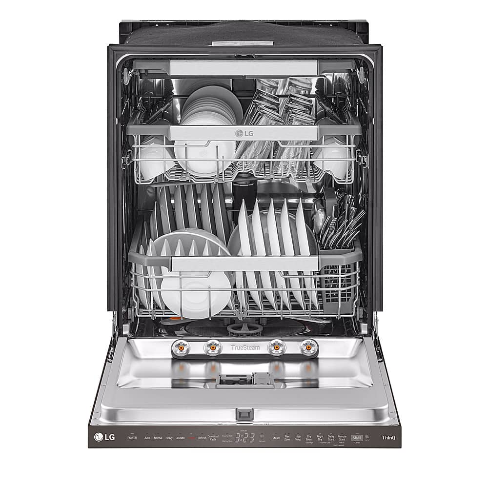 Alt View 18. LG - 24" Top Control Smart Built-In Stainless Steel Tub Dishwasher with 3rd Rack, QuadWash Pro and 42dba - PrintProof Black Stainless steel.