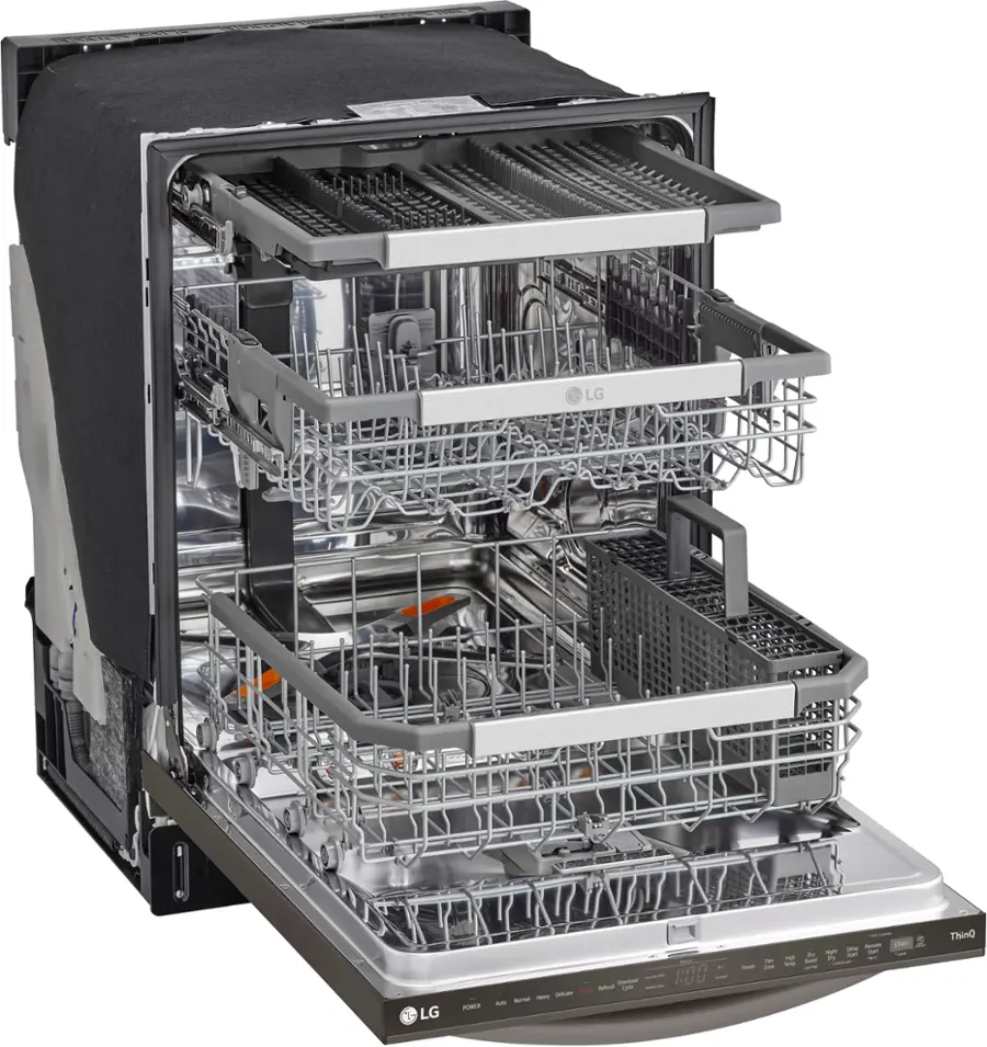 Alt View 13. LG - 24" Top Control Smart Built-In Stainless Steel Tub Dishwasher with 3rd Rack, QuadWash Pro and 42dba - PrintProof Black Stainless.