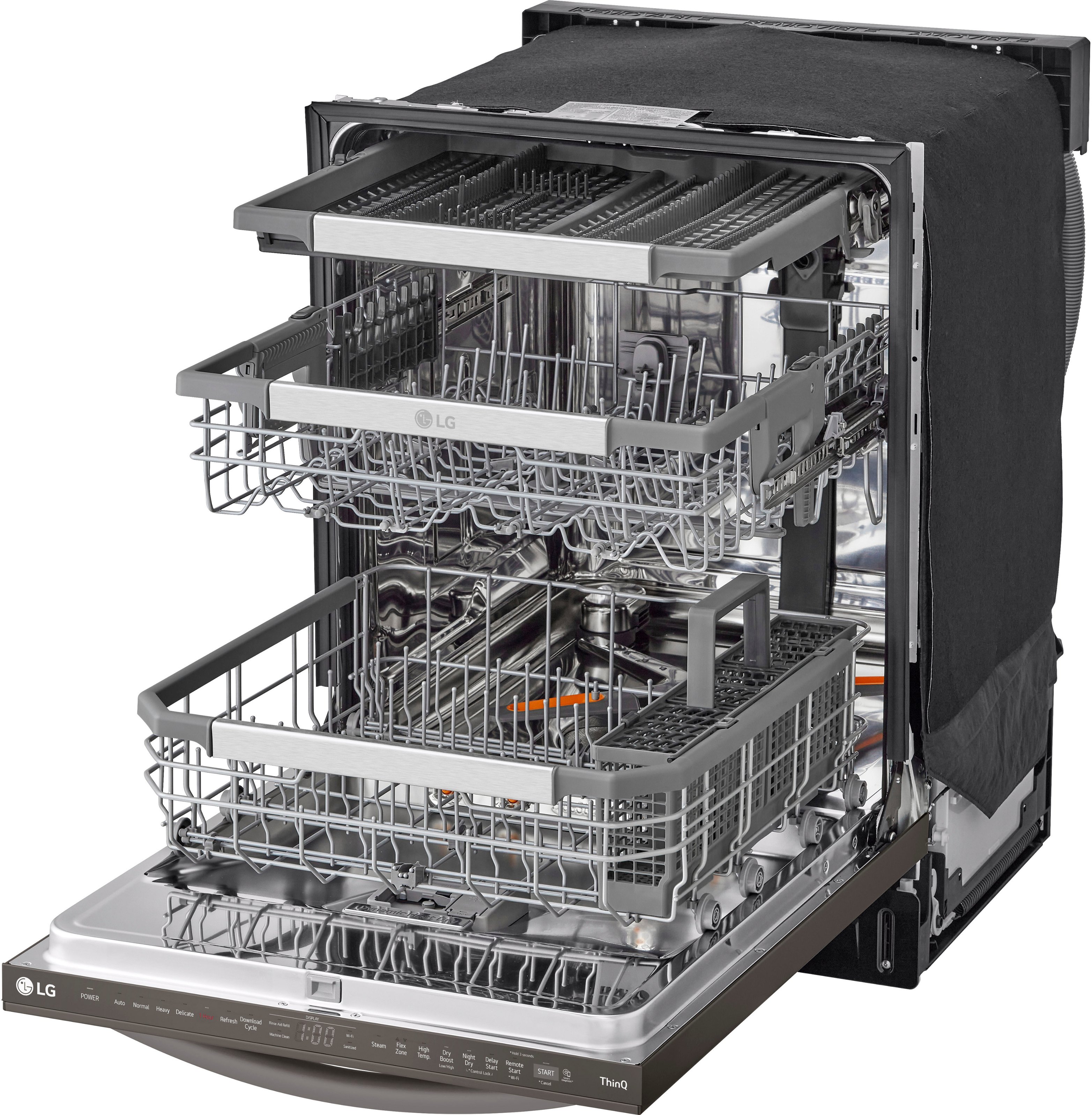 Alt View 15. LG - 24" Top Control Smart Built-In Stainless Steel Tub Dishwasher with 3rd Rack, QuadWash Pro and 42dba - PrintProof Black Stainless.