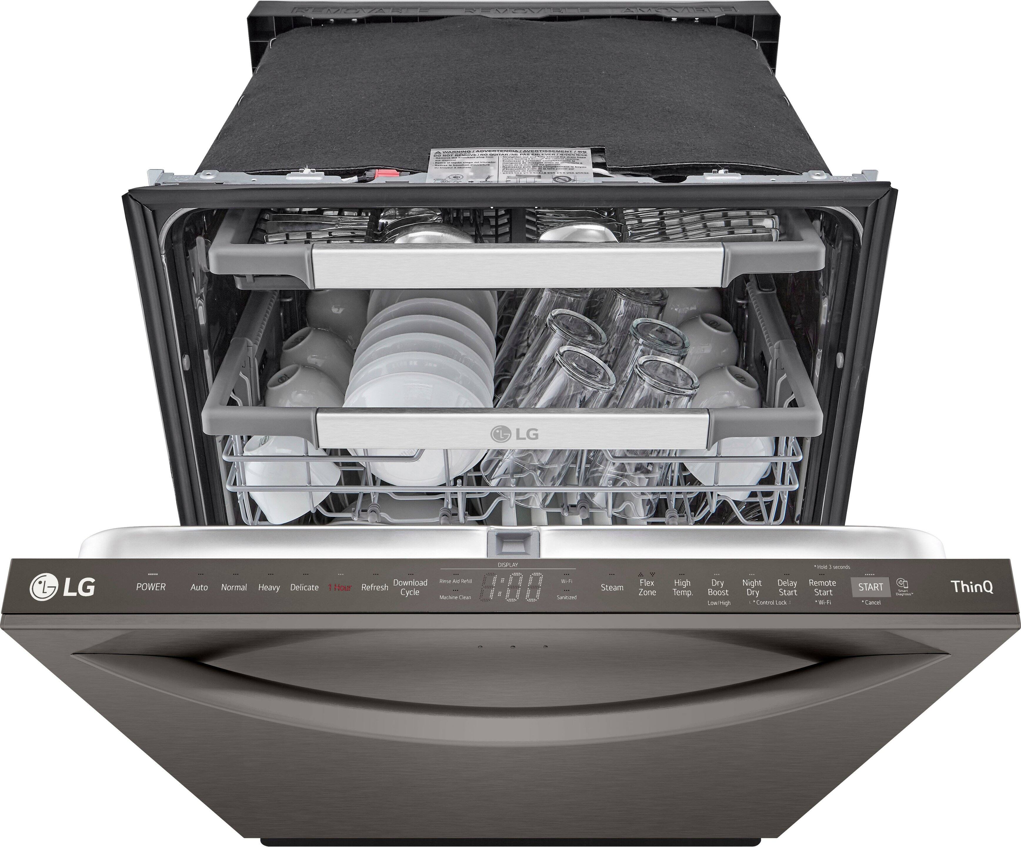 Alt View 17. LG - 24" Top Control Smart Built-In Stainless Steel Tub Dishwasher with 3rd Rack, QuadWash Pro and 42dba - PrintProof Black Stainless.