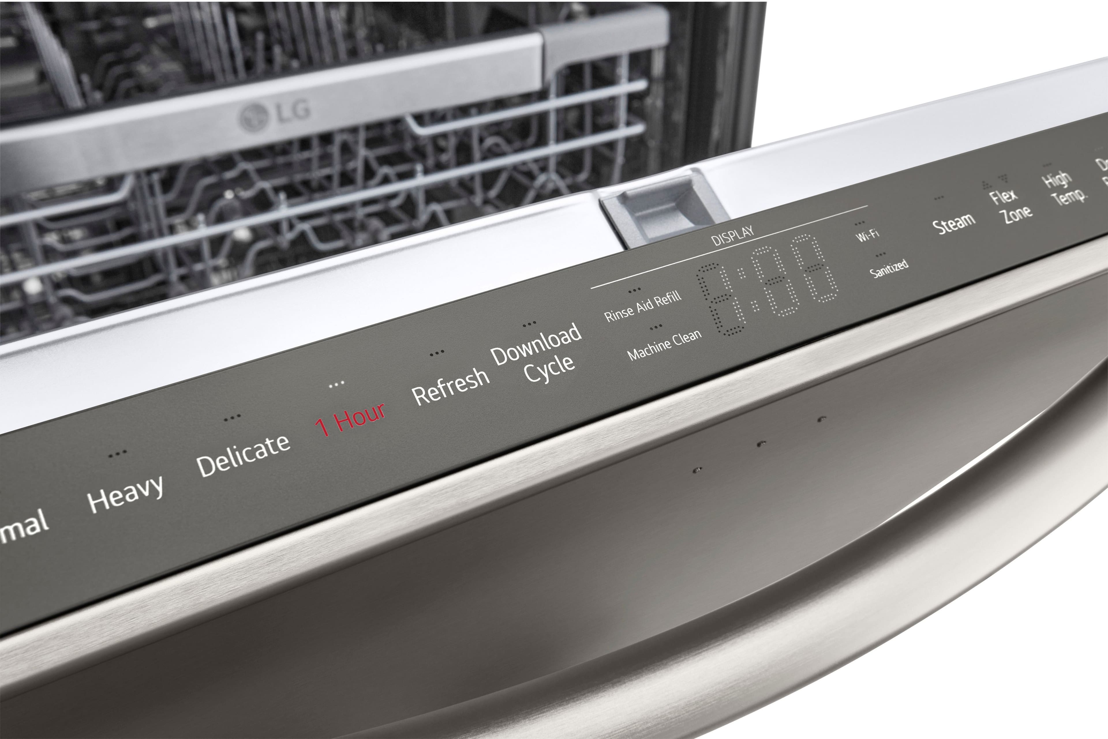 Alt View 18. LG - 24" Top Control Smart Built-In Stainless Steel Tub Dishwasher with 3rd Rack, QuadWash Pro and 42dba - PrintProof Black Stainless.