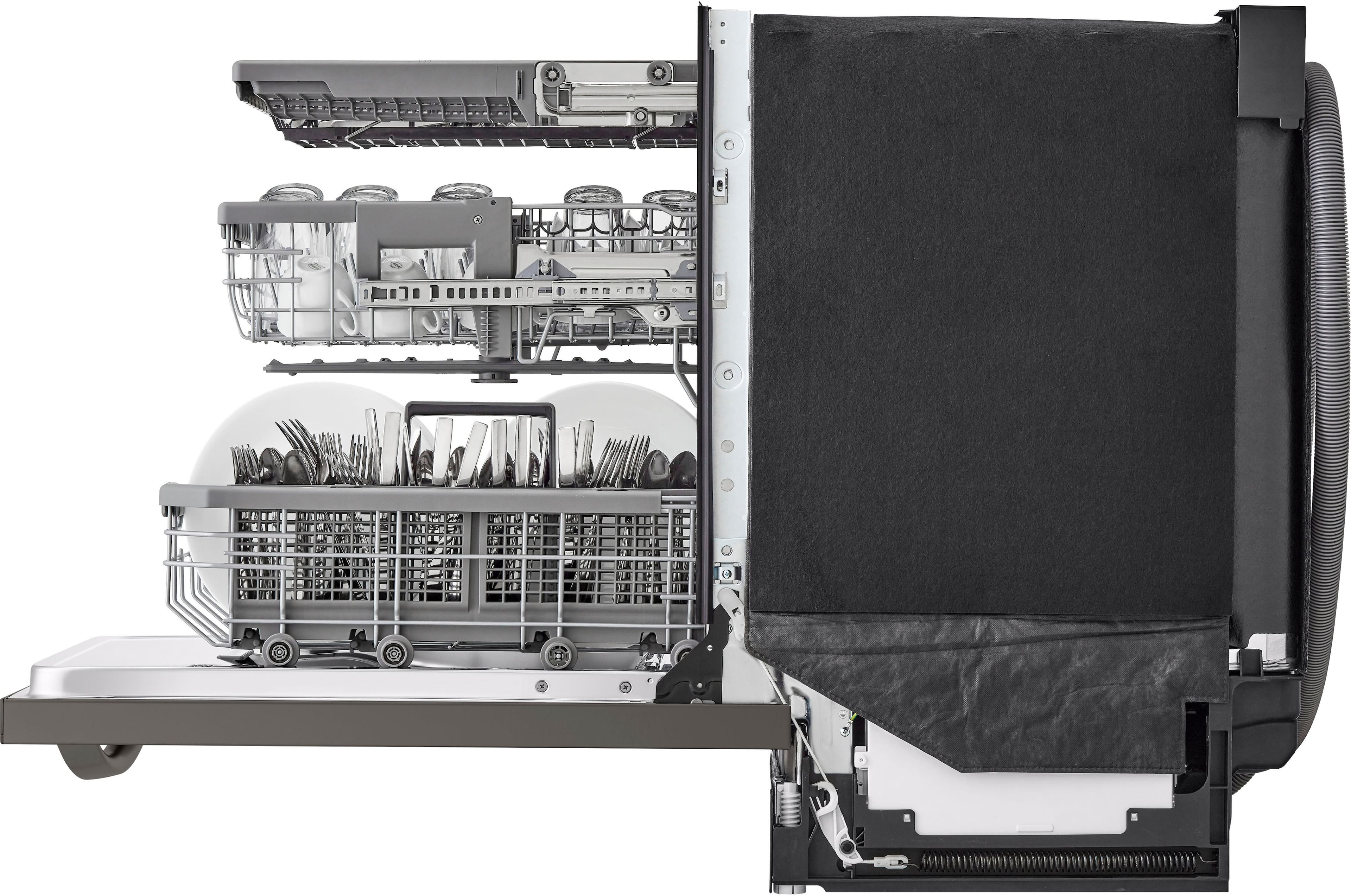 Alt View 25. LG - 24" Top Control Smart Built-In Stainless Steel Tub Dishwasher with 3rd Rack, QuadWash Pro and 42dba - PrintProof Black Stainless.