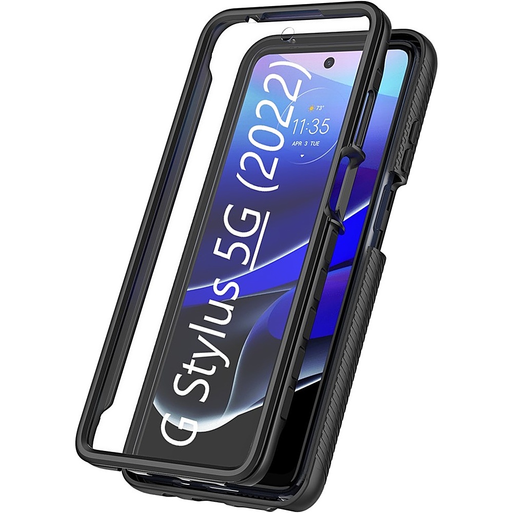 For Motorola Moto G 2022 Stylus 5G Power Play Luxury Leather Square Case  w/Ring