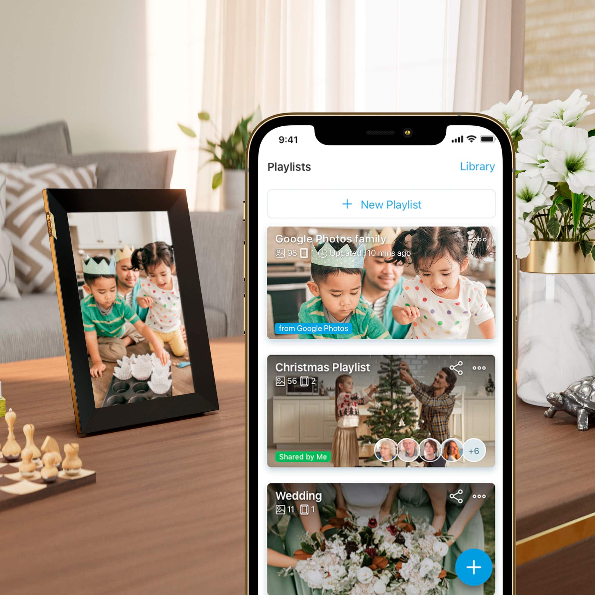 Alt View 13. Nixplay - W10K Touch 10.1-inch LCD Smart Digital Photo Frame - Black/Gold.