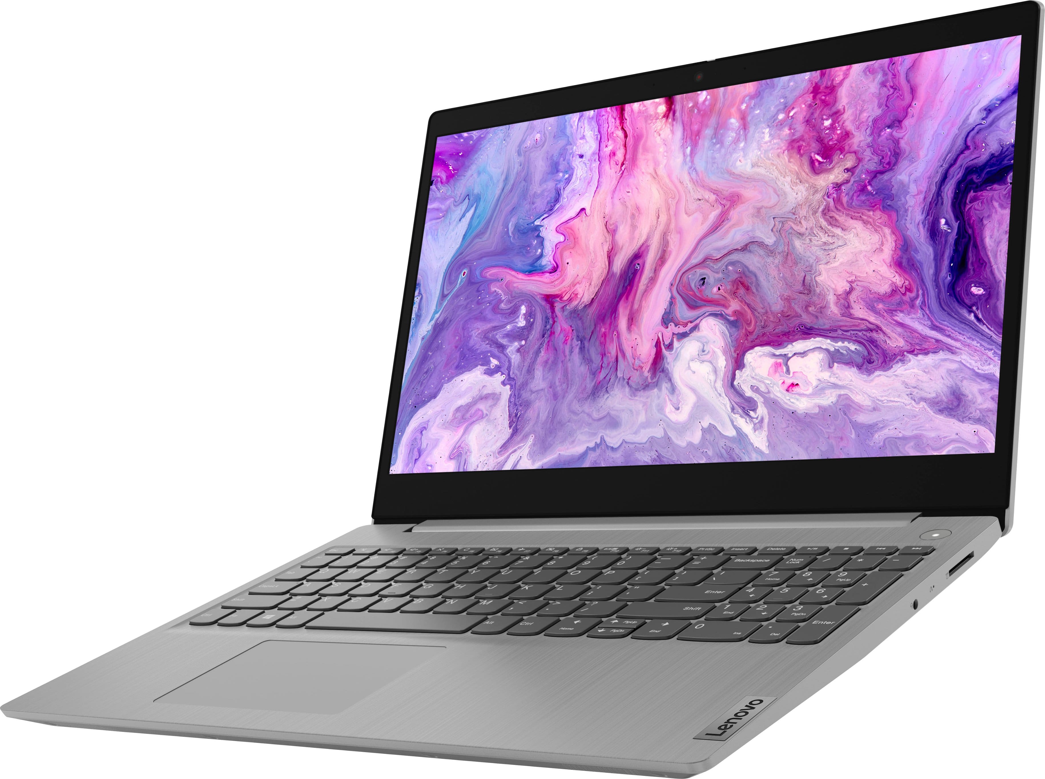 Left. Lenovo - Ideapad 3i 15.6" HD Touch Laptop - Core i3-1115G4 - 8GB Memory - 256GB SSD - Platinum Grey.
