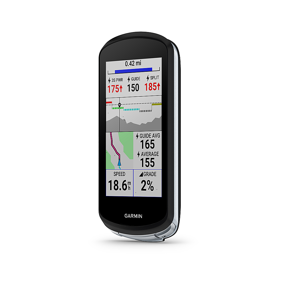 Left View: Garmin - Edge 1040 Bundle 3.5" Bike GPS with Built-In Bluetooth - Black