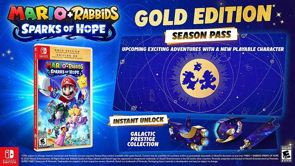 Angle View: Mario + Rabbids Sparks of Hope – Gold Edition - Nintendo Switch, Nintendo Switch (OLED Model), Nintendo Switch Lite