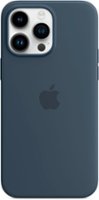 Apple - iPhone 14 Pro Max Silicone Case with MagSafe - Storm Blue - Left_Zoom