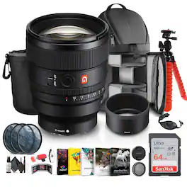 Bundle - Sony - FE 85mm f/1.4 GM II Lens + Sling Backpack + Photography Software + More - Black