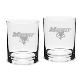 Jardine - Marist Red Foxes 14oz. 2-Piece Classic Double Old Fashioned Glass Set - Multicolor