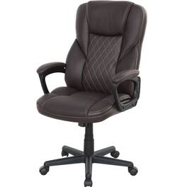 Forest'nSky - Executive Desk Chair with Adjustable Height and Swivel Wheels - Brown