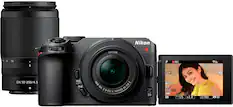 Front. Nikon - Z 30 4K Mirrorless Camera 2-Lens Kit with NIKKOR Z DX 16-50mm f/3.5-6.3 VR and NIKKOR Z DX 50-250mm f/4.5-6.3 VR Lenses - Black.