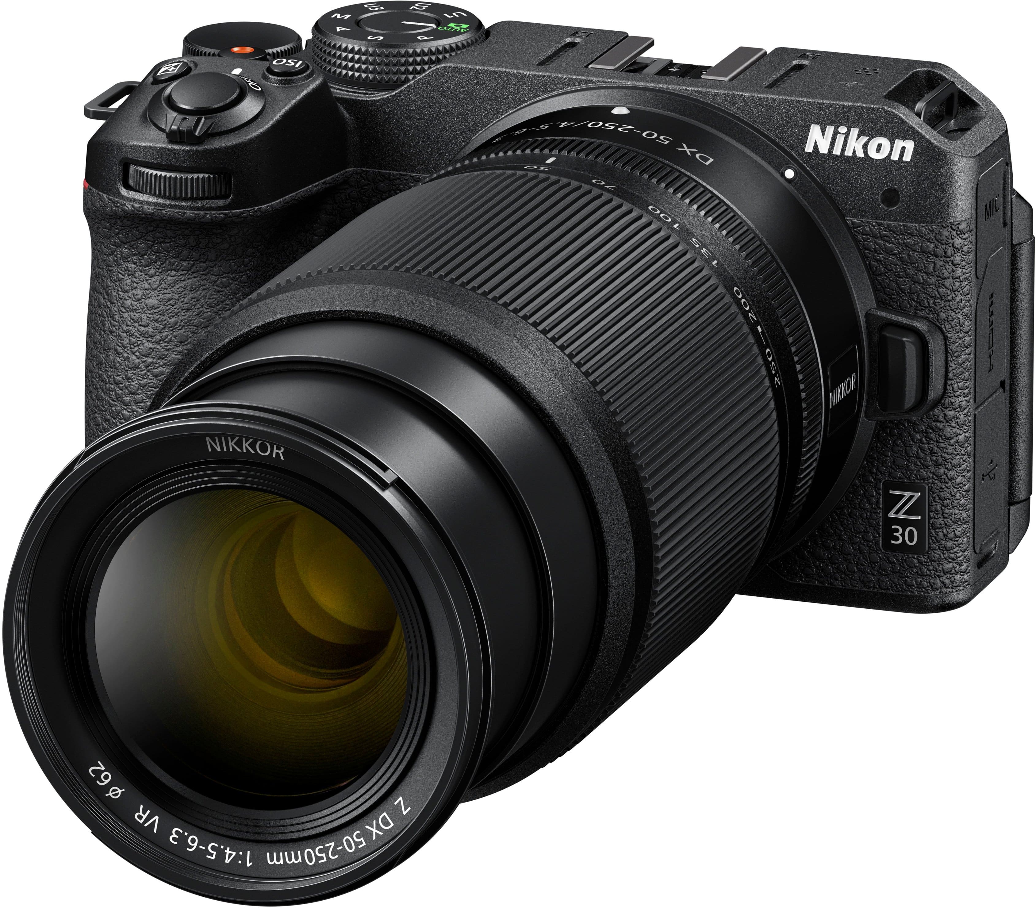 Alt View 18. Nikon - Z 30 4K Mirrorless Camera 2-Lens Kit with NIKKOR Z DX 16-50mm f/3.5-6.3 VR and NIKKOR Z DX 50-250mm f/4.5-6.3 VR Lenses - Black.