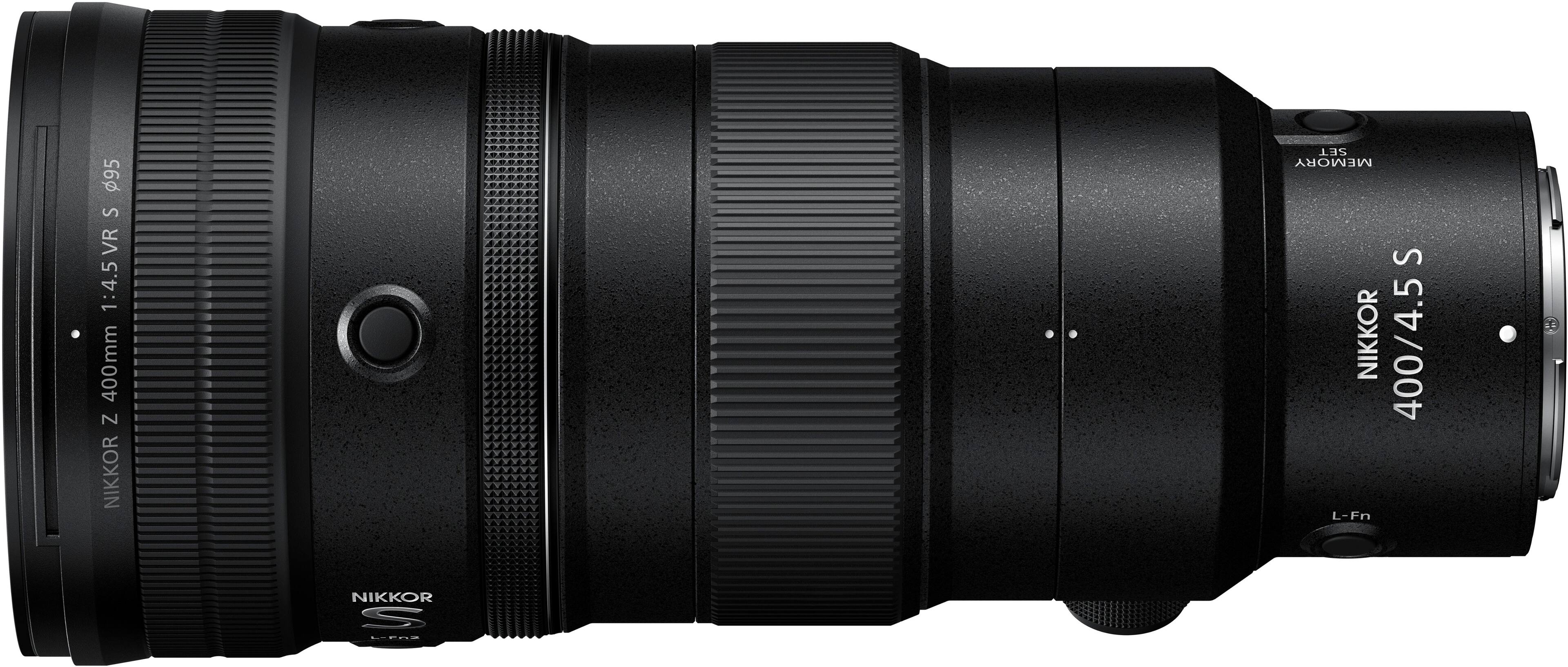 Left. Nikon - NIKKOR Z 400mm f/4.5 VR S Super-Telephoto Prime Lens for Nikon Z Mount Cameras - Black.