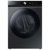 Samsung - OBX Bespoke 7.6 cu. ft. Ultra Capacity Electric Dryer with Super Speed Dry and AI Smart Dial - Brushed Black - Front_Zoom