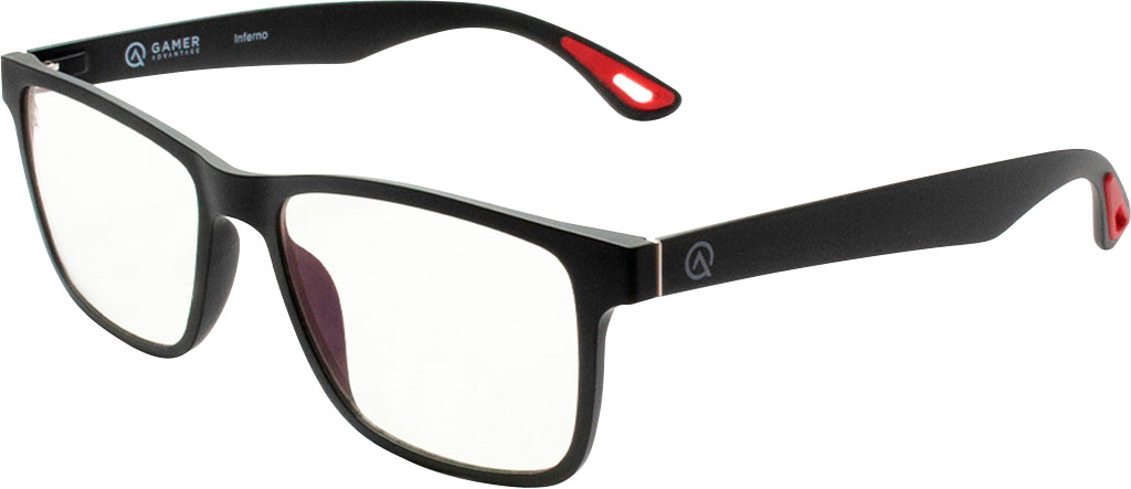 Left View: Gamer Advantage - Inferno Glasses Sleeper Lens - Obsidian - Black