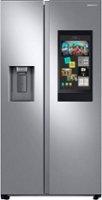 Samsung - OBX 21.5 Cu. Ft. Side-by-Side Counter-Depth Refrigerator with 21.5" Touchscreen Family Hub - Stainless Steel - Front_Zoom