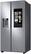 Left. Samsung - OBX 21.5 Cu. Ft. Side-by-Side Counter-Depth Refrigerator with 21.5" Touchscreen Family Hub - stainless steel.