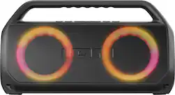 ION Audio - Uber Boom Ultra Water Resistant Bluetooth Stereo Boombox with Lights - Black - Front_Zoom
