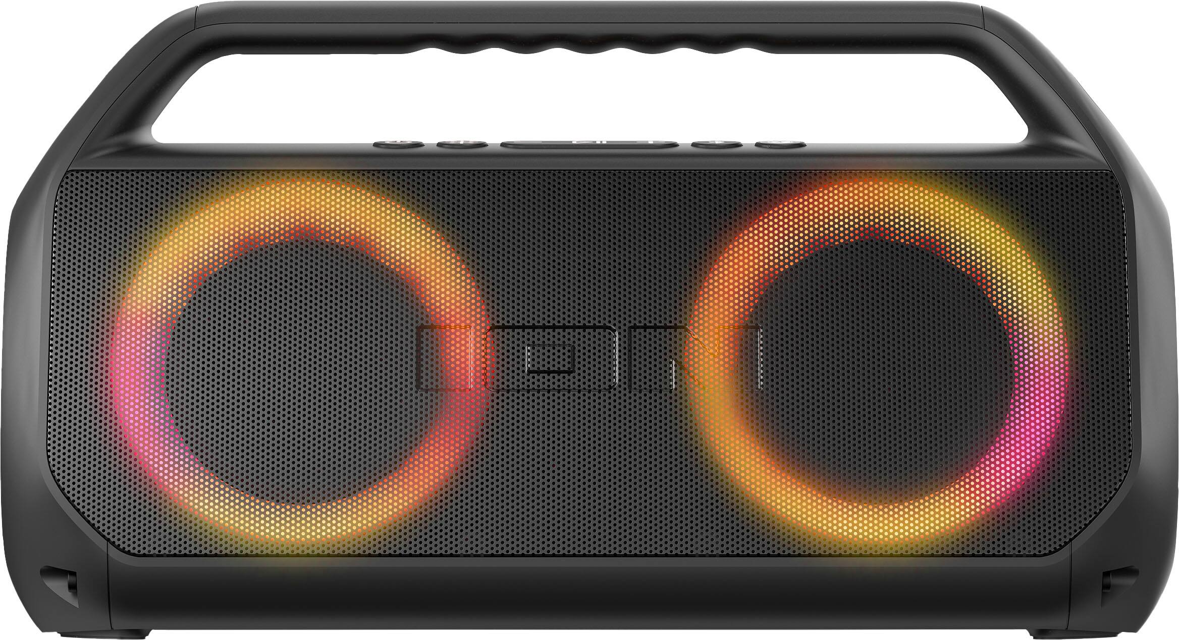 Front. ION Audio - Uber Boom Ultra Water Resistant Bluetooth Stereo Boombox with Lights - Black.