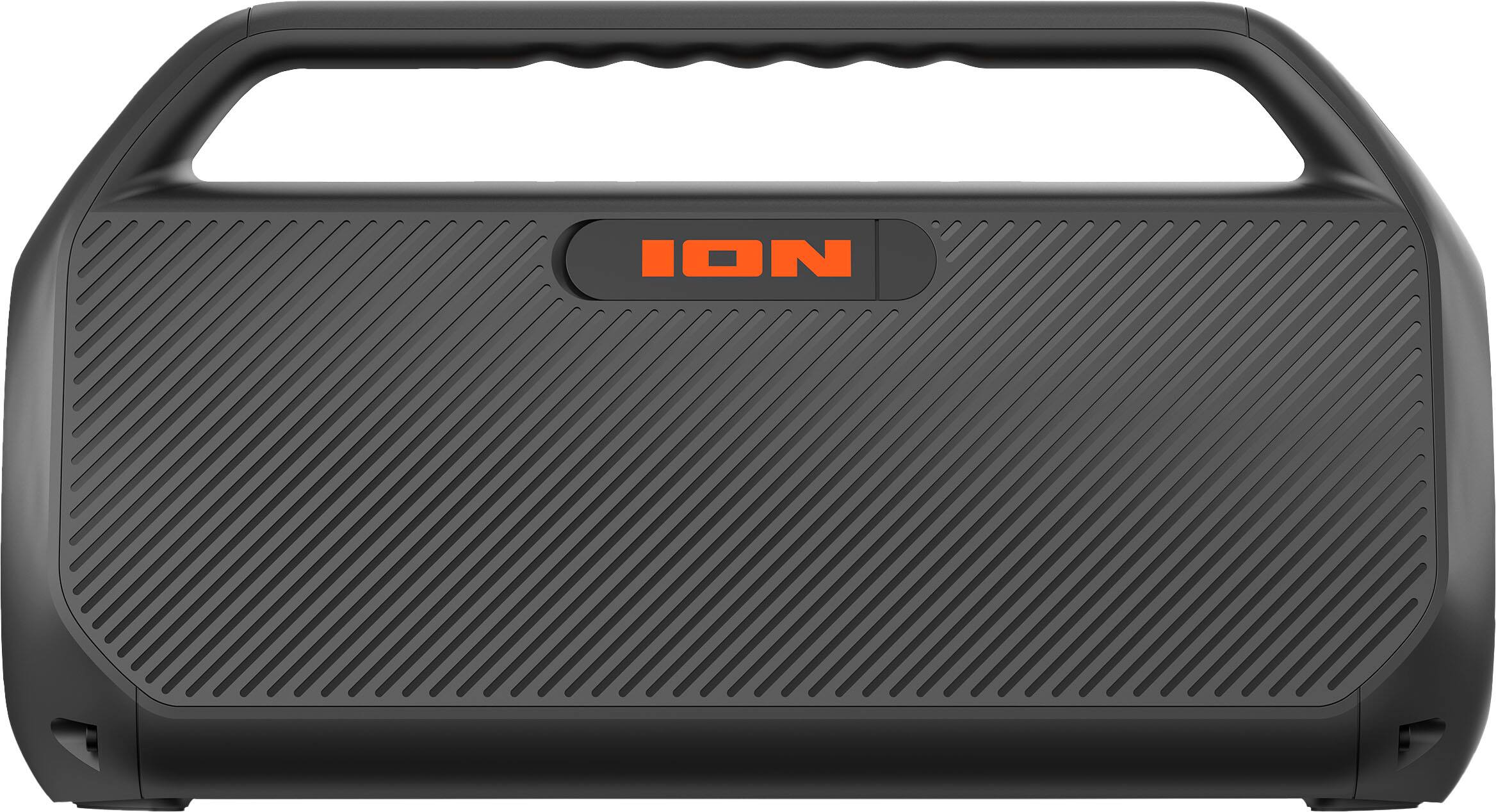 Left. ION Audio - Uber Boom Ultra Water Resistant Bluetooth Stereo Boombox with Lights - Black.