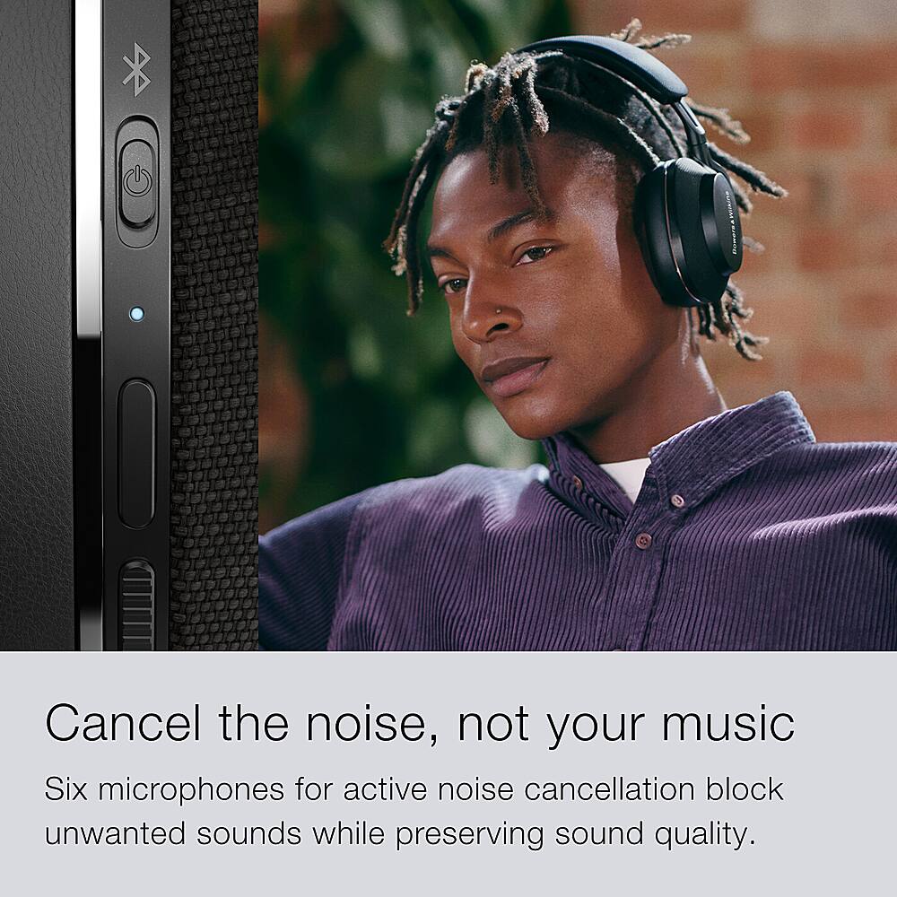 I cancel the noise, not your music. Six microphones for active noise cancellation block unwanted sounds while preserving sound quality.