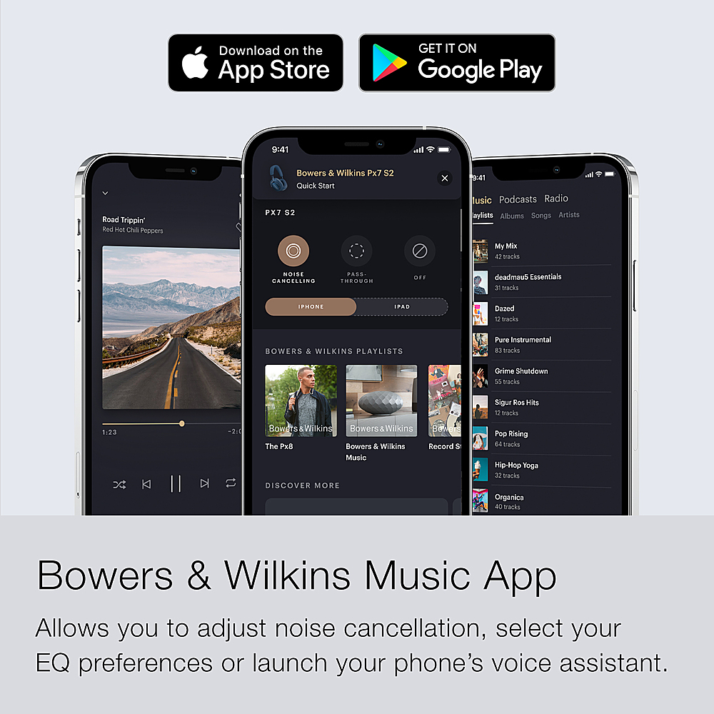 Bowers & Wilkins Px7 S2e Over-Ear Headphones (2023 Model) - Enhanced Noise  Cancellation & Transparency Mode, Six Mics, Bowers & Wilkins Music App