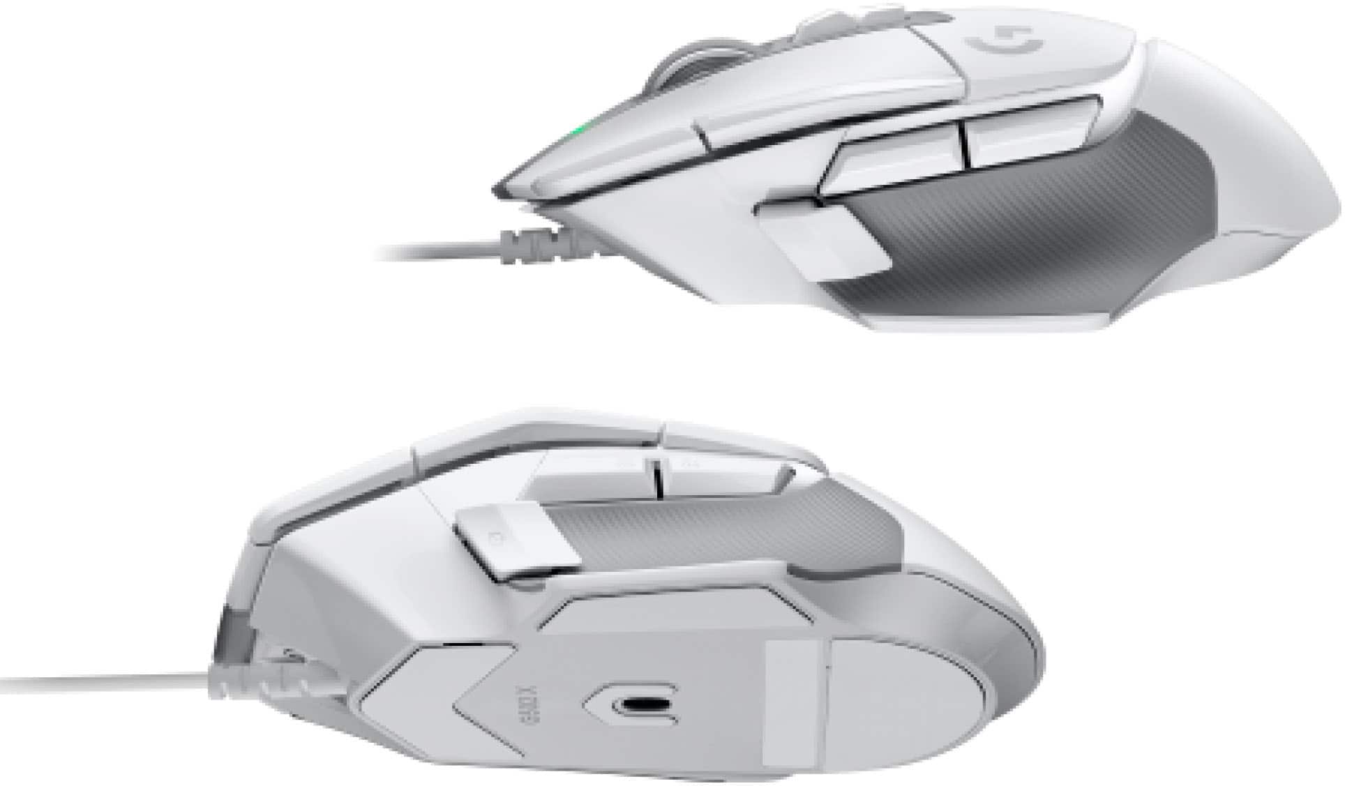 The image features a computer mouse with a diagram of its components. The mouse has 13 programmable controls, including an adjustable DPI-shift button. The mouse also has PTFE feet for better movement on various surfaces.