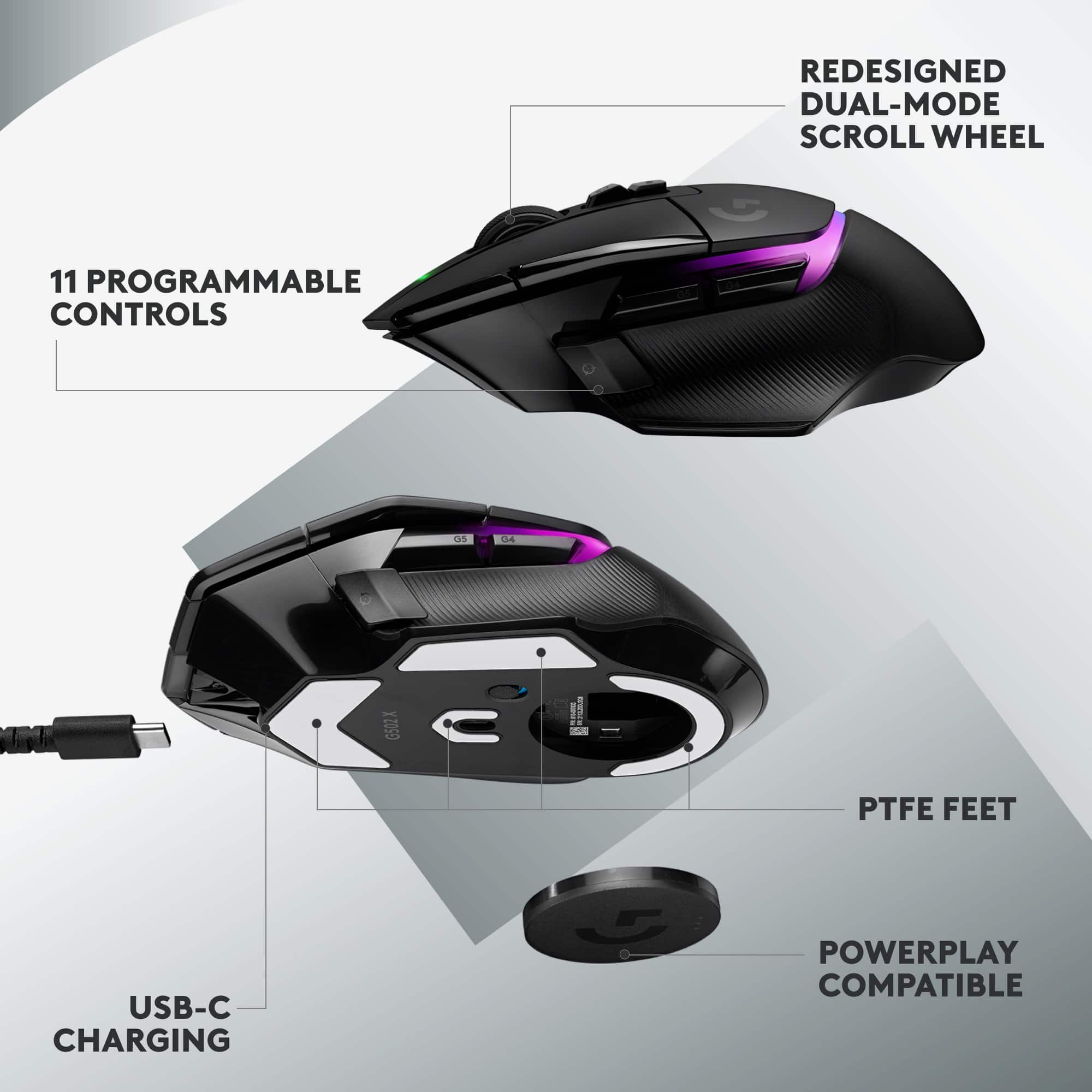 Logitech G502 X PLUS LIGHTSPEED Wireless Gaming Mouse with HERO