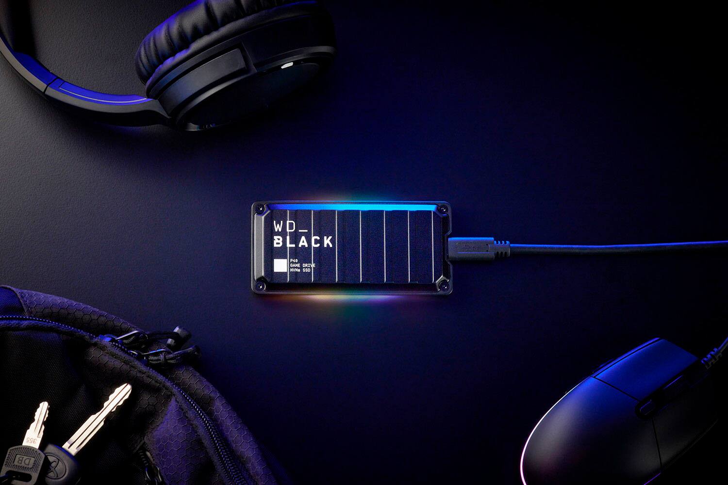 Alt View 15. WD - BLACK P40 Game Drive for PC, PS4, PS5 and Xbox 2TB External USB 3.2 Gen 2x2 Portable SSD - Black.