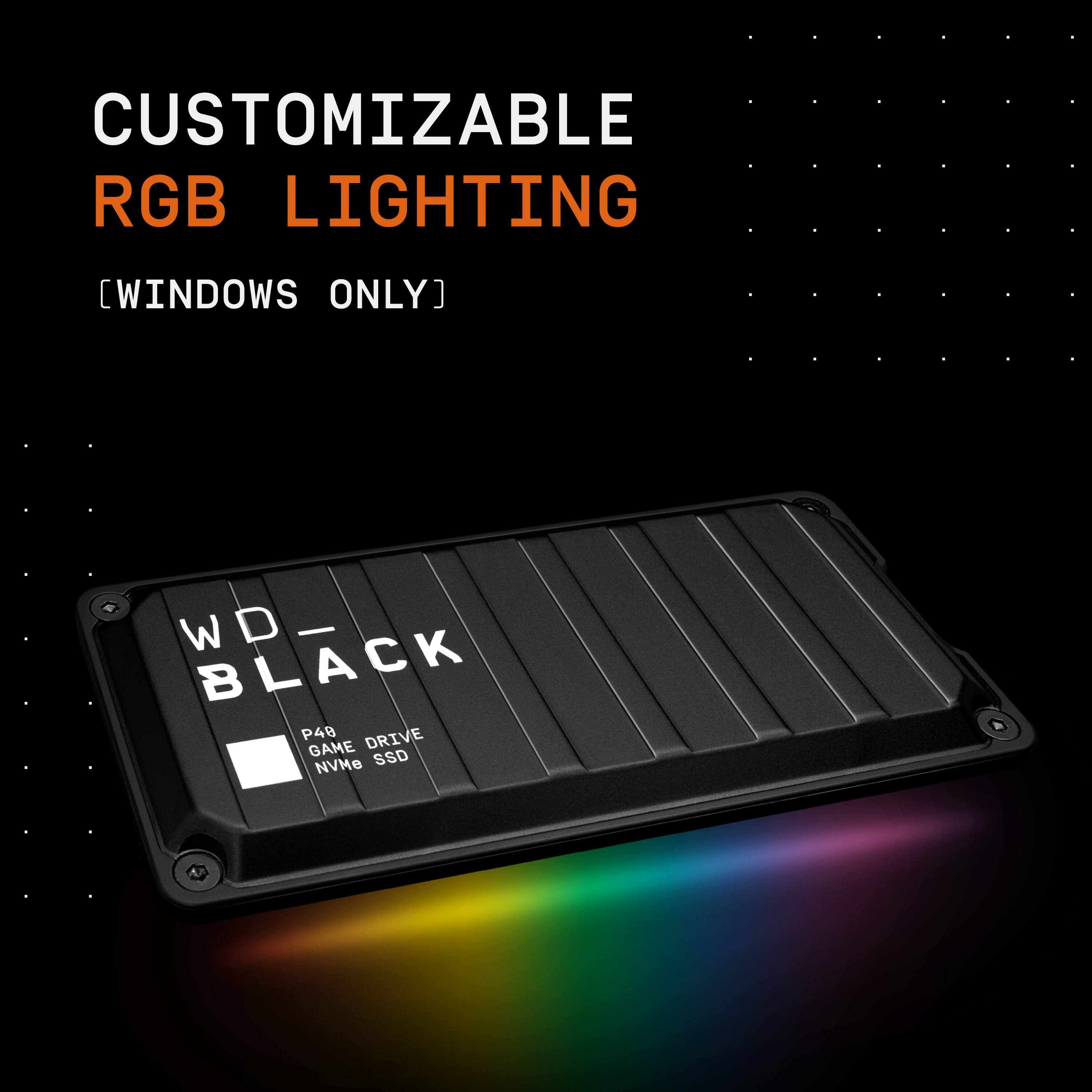 Customizable RGB lighting [Windows only] WD Black P48 game SSD NVMe.