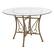 Front. Alamont Home - Princeton 45'' Round Glass Dining Table with Curl Accent Matte Metal Frame - Clear Top/Matte Gold Frame.