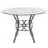 Alt View 11. Alamont Home - Carlisle 45'' Round Glass Dining Table with Crescent Style Metal Frame - Clear Top/Silver Frame.