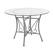 Front. Alamont Home - Princeton 42'' Round Glass Dining Table with Curl Accent Matte Metal Frame - Clear Top/Silver Frame.