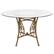 Alt View 11. Alamont Home - Princeton 48'' Round Glass Dining Table with Curl Accent Matte Metal Frame - Clear Top/Matte Gold Frame.
