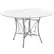Front. Alamont Home - Princeton 48'' Round Glass Dining Table with Curl Accent Matte Metal Frame - Clear Top/Silver Frame.